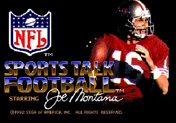 NFL Sports Talk Football '93 Starring Joe Montana (USA, Europe) screen shot title